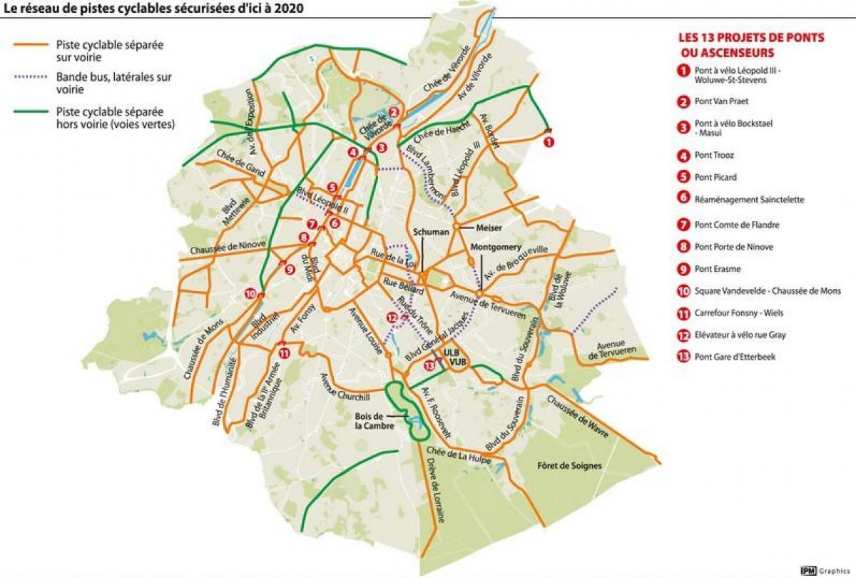 mapa de Bruxelas moto