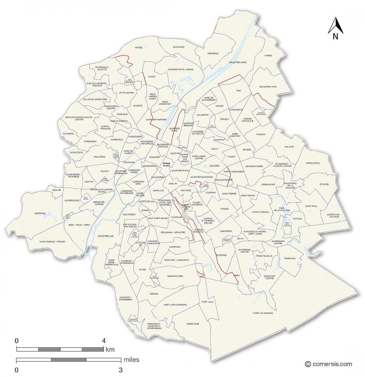 Bruxelles bairro mapa