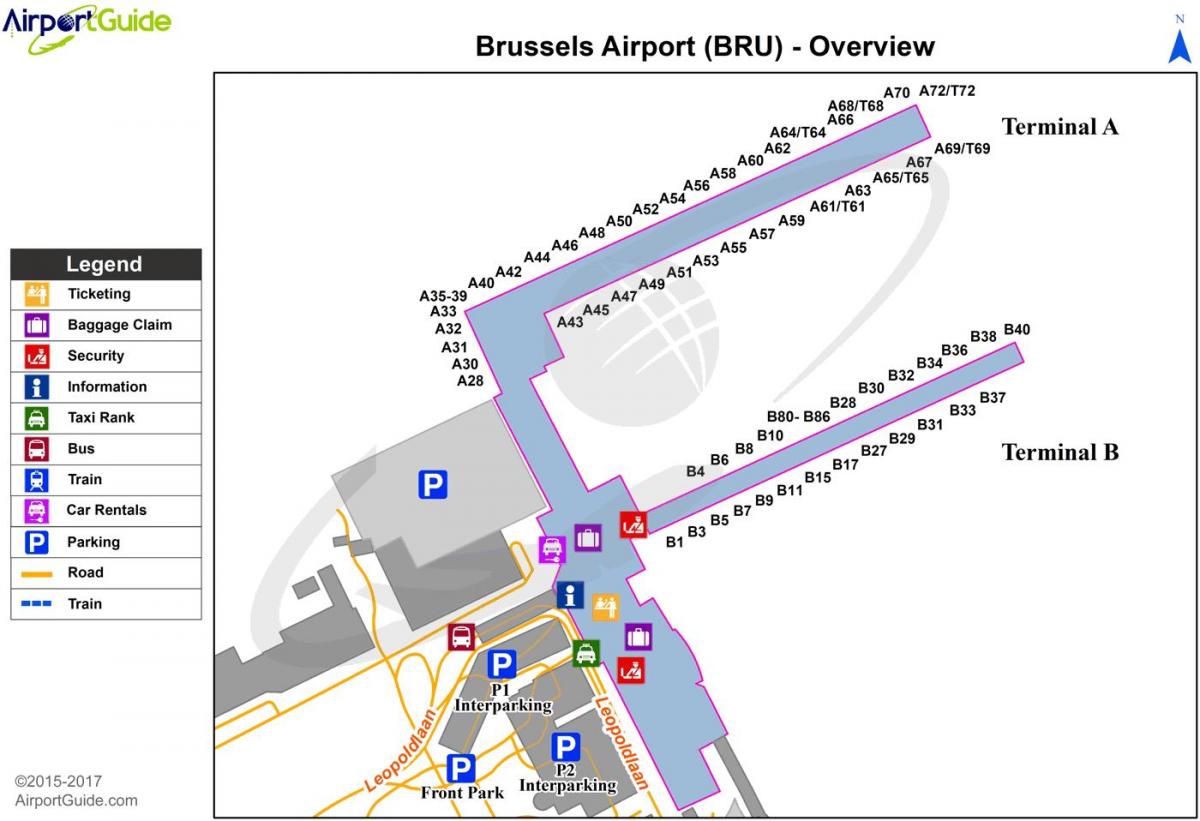Bruxelas terminal mapa
