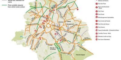 Bruxelles o mapa da bicicleta