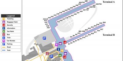 Mapa do aeroporto de Bruxelas, portão