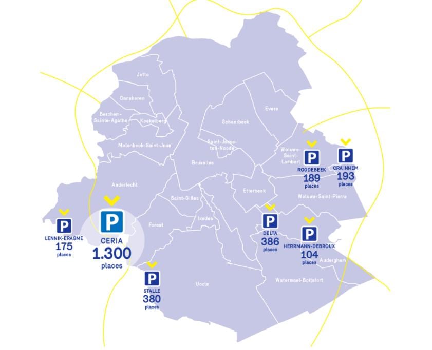 mapa pf Bruxelas estacionamento