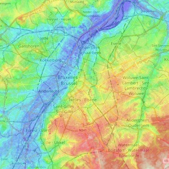 Bruxelles mapa topográfico
