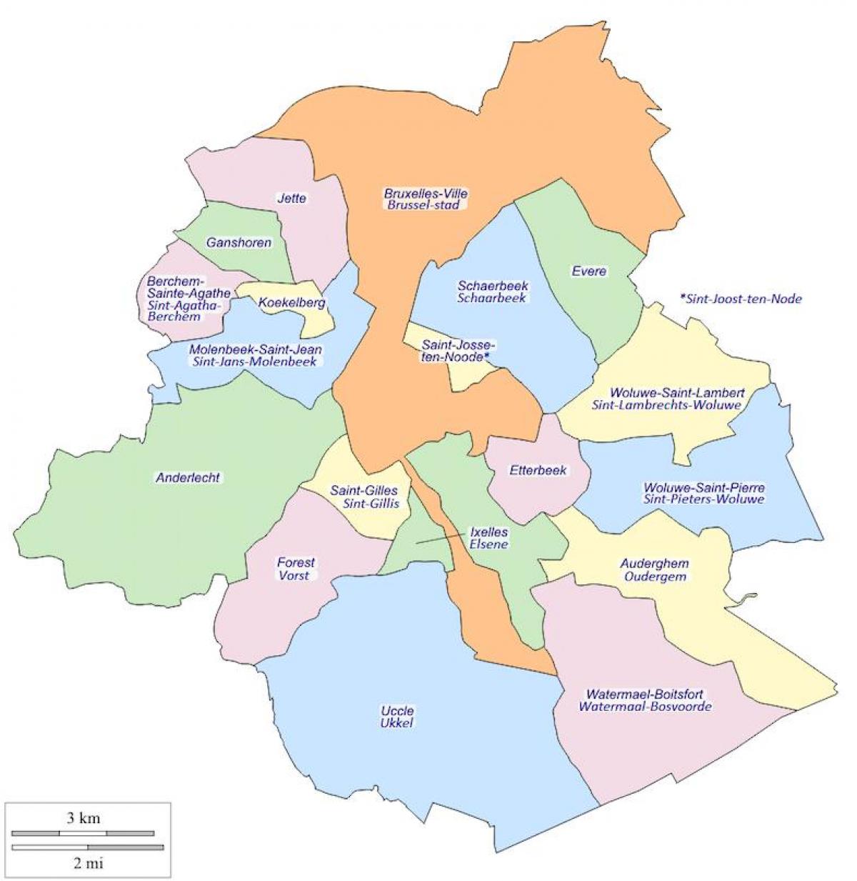 Bruxelles municípios mapa