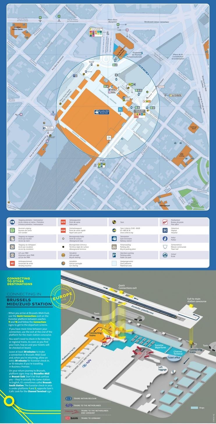 Bruxelles midi estação mapa