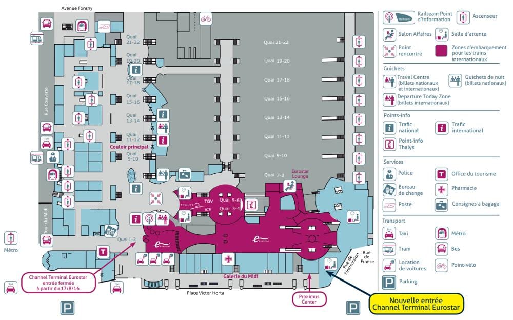 Bruxelas do sul, estação de trem mapa