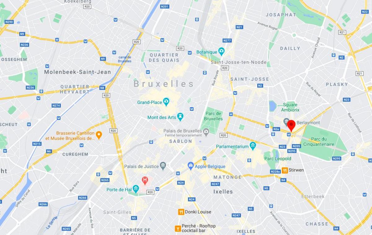 mapa da place schuman Bruxelas