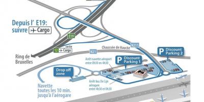 Mapa do aeroporto de Bruxelas estacionamento