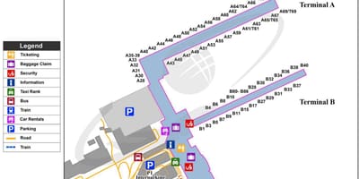 Mapa do aeroporto de Bruxelas, portão
